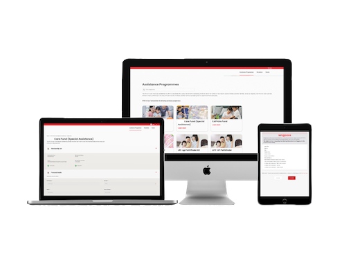 Financial assistance application processing portal for a charity organization