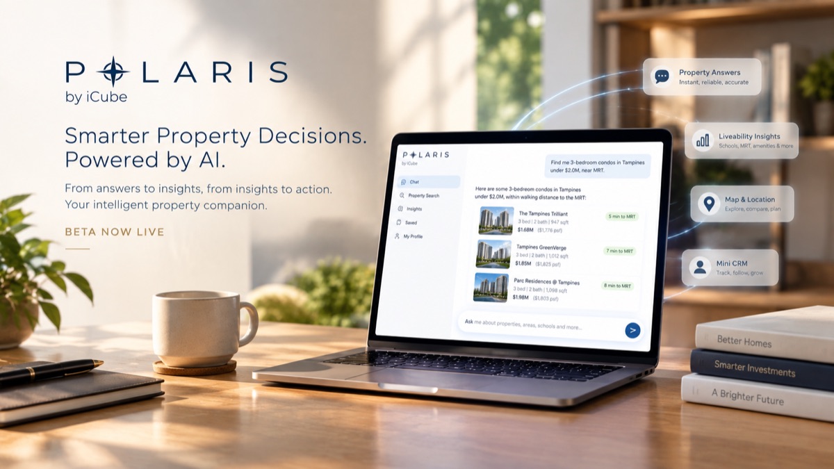 Polaris by iCube: smarter property decisions powered by AI, with Singapore property insights on screen